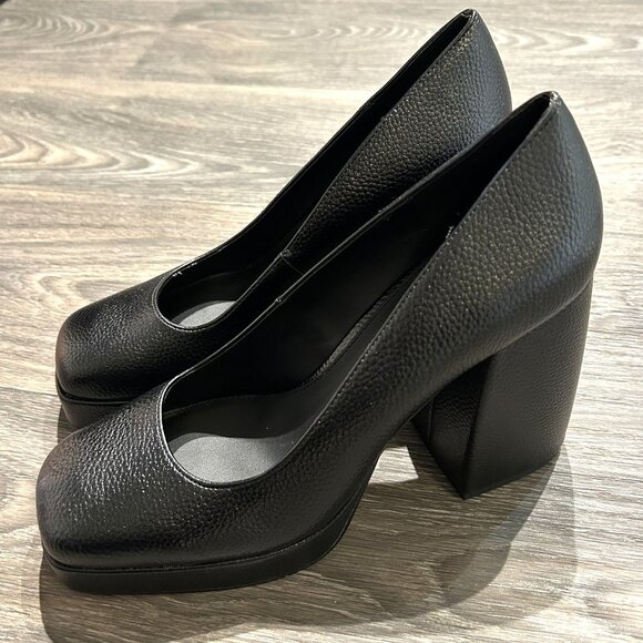 NEW Katy Perry Size 10 Uplift Pump Platforms Chunky Block Heels Black - Picture 8 of 12